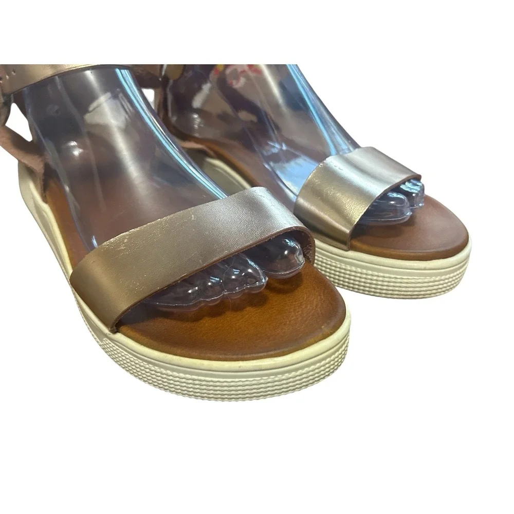 MIA Rose Gold Ankle Strap Platform Sandals‎ Women's Size 11 Summer Casual Chic